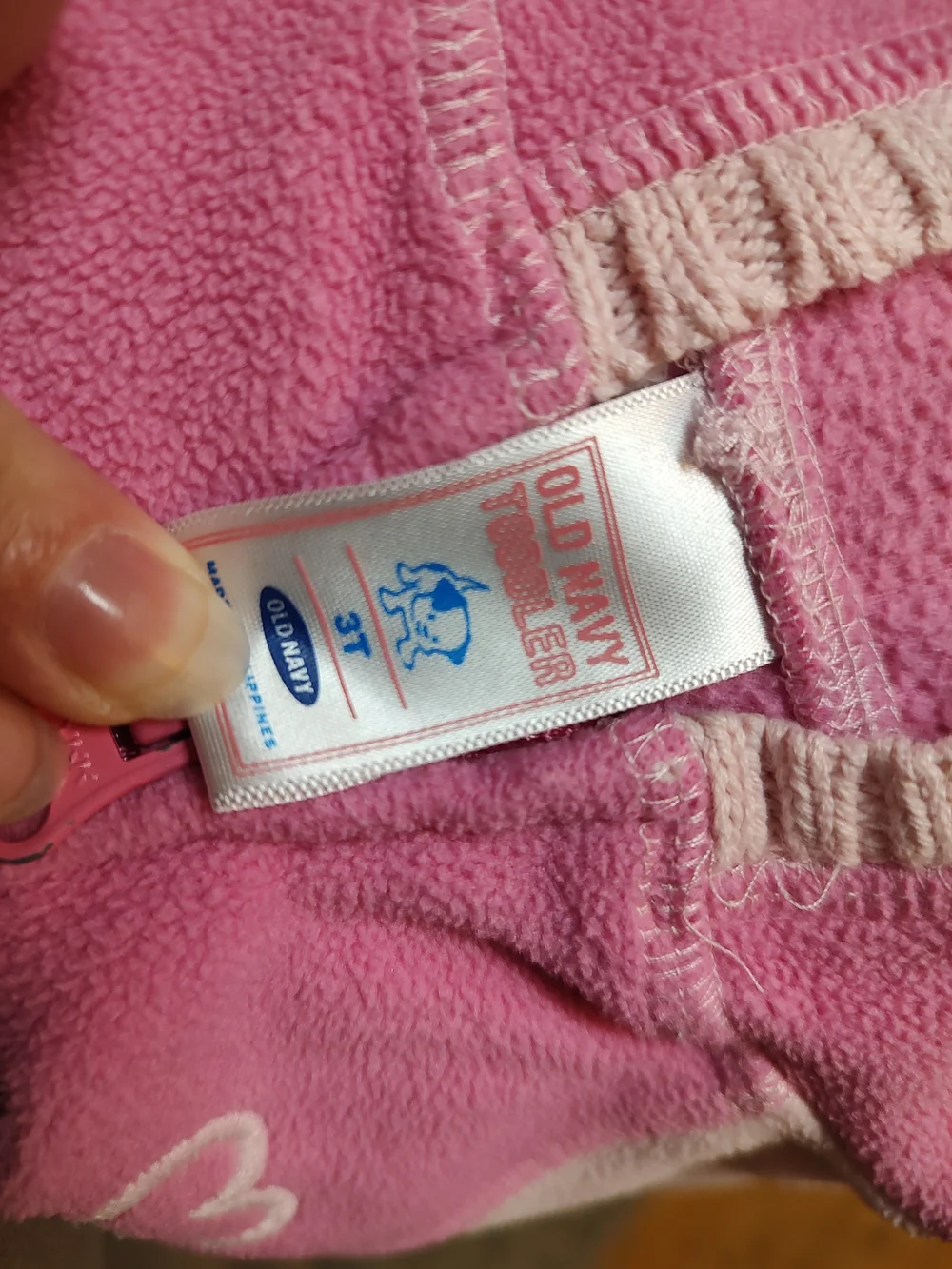 Old Navy Pink Hooded Fleece Jacket with Heart Accent
